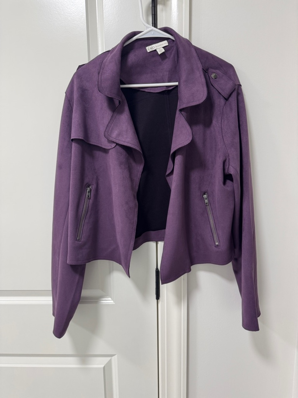 Women's Purple Draped Moto Jacket